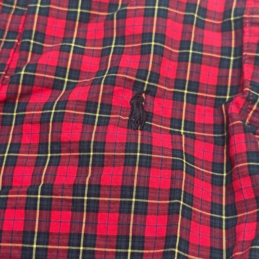 Ralph Lauren Red and Green Plaid Button Down Shirt sz 6 Oxford Shirt